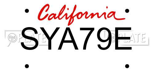 SYA79E California License Plate