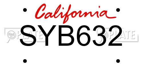 SYB632 California License Plate