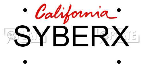 SYBERX California License Plate