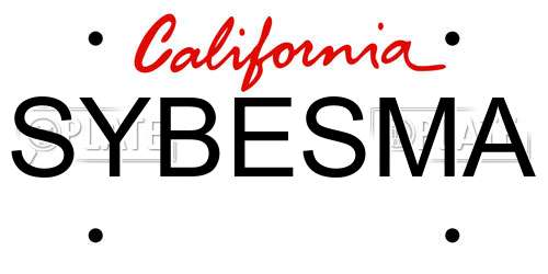 SYBESMA California License Plate