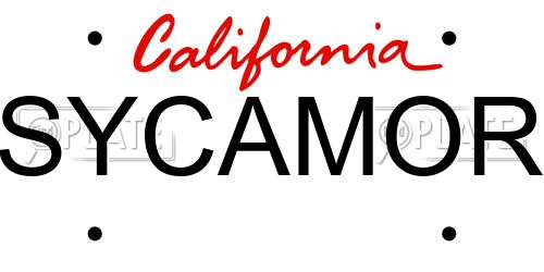 SYCAMOR California License Plate