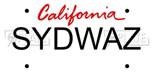 SYDWAZ California License Plate