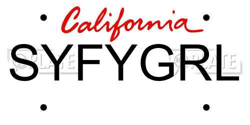 SYFYGRL California License Plate
