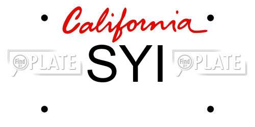 SYI California License Plate