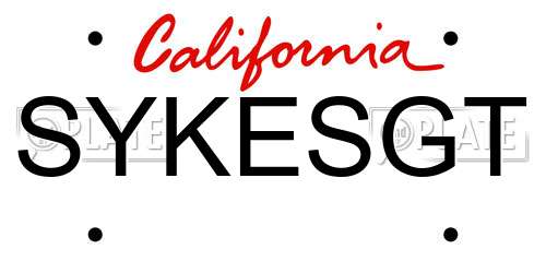 SYKESGT California License Plate