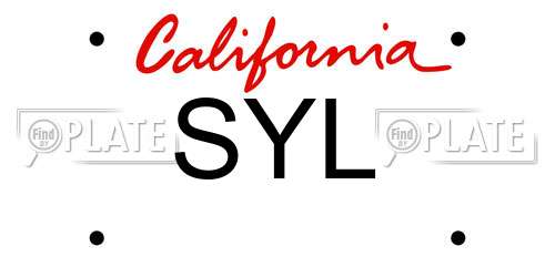 SYL California License Plate