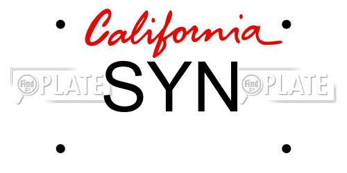 SYN California License Plate