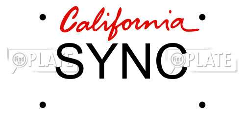 SYNC California License Plate