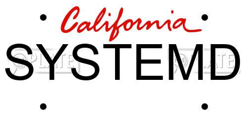 SYSTEMD California License Plate
