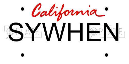 SYWHEN California License Plate