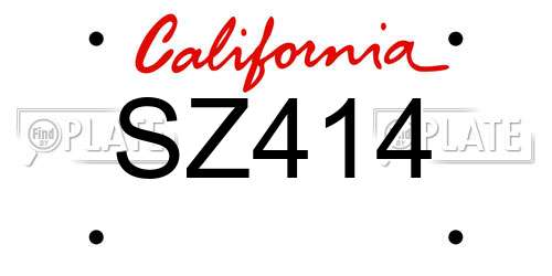 SZ414 California License Plate