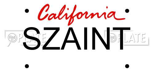 SZAINT California License Plate
