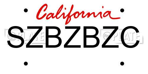 SZBZBZC California License Plate