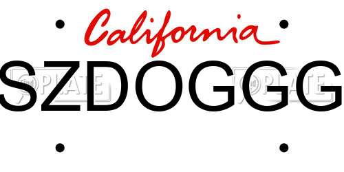 SZDOGGG California License Plate