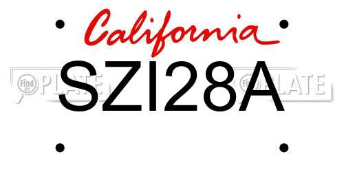 SZI28A California License Plate
