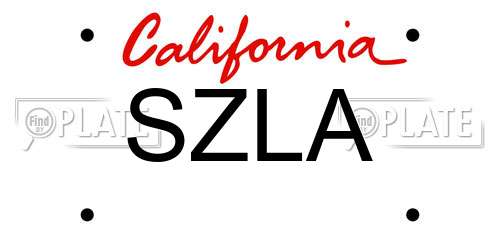 SZLA California License Plate