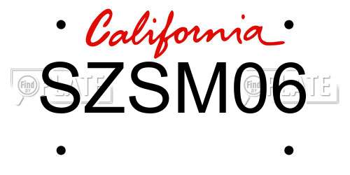 SZSM06 California License Plate