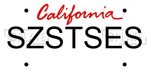 SZSTSES California License Plate