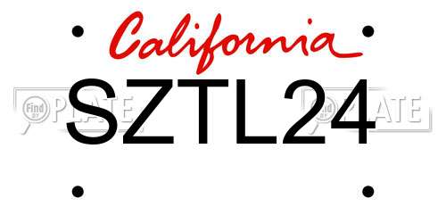 SZTL24 California License Plate