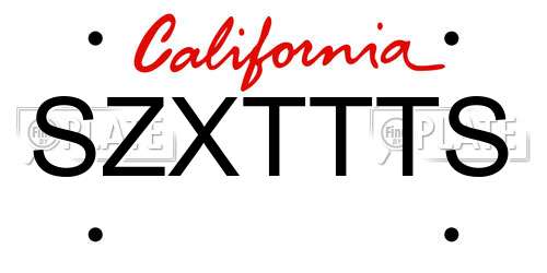 SZXTTTS California License Plate