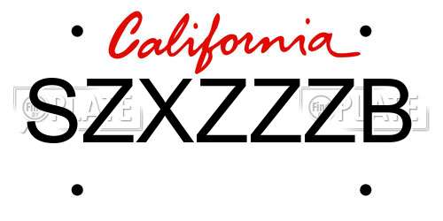 SZXZZZB California License Plate