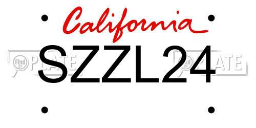 SZZL24 California License Plate