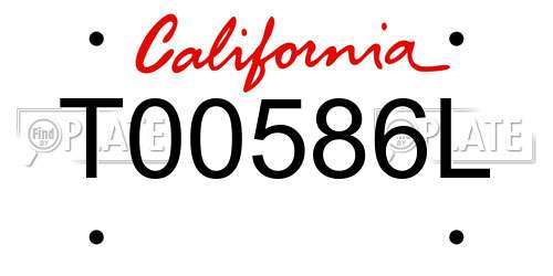 T00586L California License Plate
