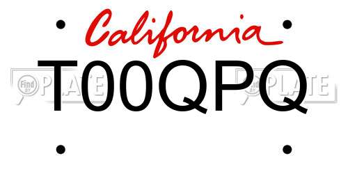 T00QPQ California License Plate