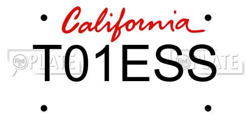 T01ESS California License Plate