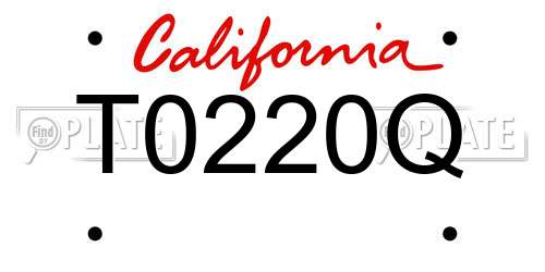 T0220Q California License Plate