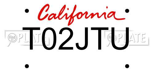 T02JTU California License Plate