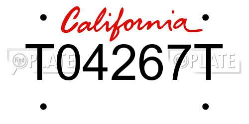 T04267T California License Plate