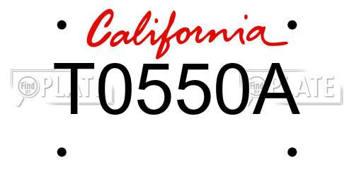 T0550A California License Plate