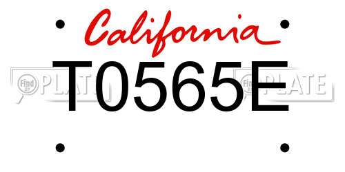 T0565E California License Plate
