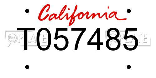 T057485 California License Plate