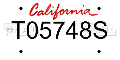 T05748S California License Plate