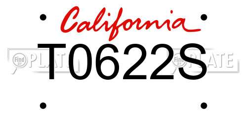 T0622S California License Plate
