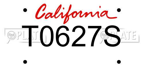 T0627S California License Plate