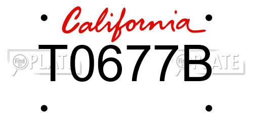T0677B California License Plate