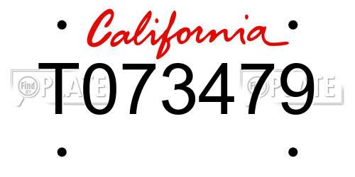 T073479 California License Plate