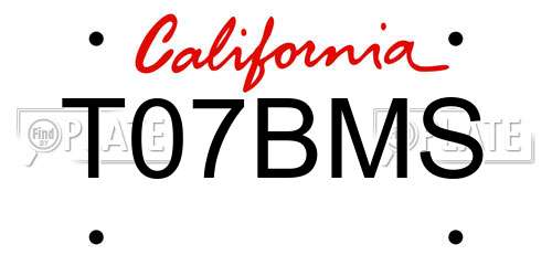 T07BMS California License Plate