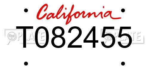 T082455 California License Plate