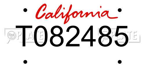 T082485 California License Plate