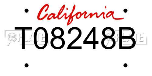 T08248B California License Plate