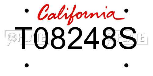 T08248S California License Plate