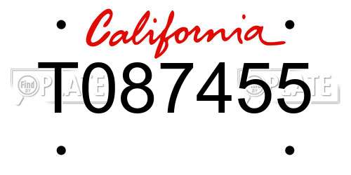 T087455 California License Plate