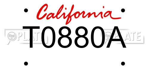 T0880A California License Plate