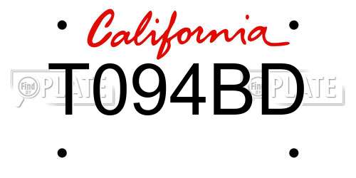 T094BD California License Plate