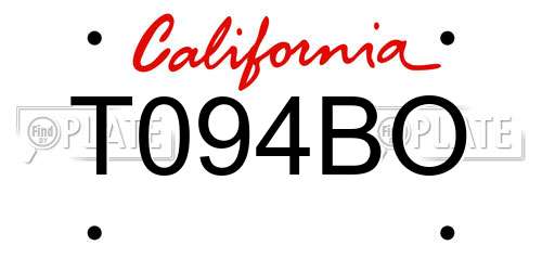 T094BO California License Plate