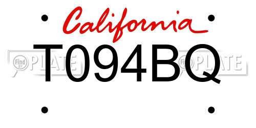 T094BQ California License Plate